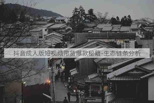 抖音成人版短视频带货爆款秘籍-生态链条分析