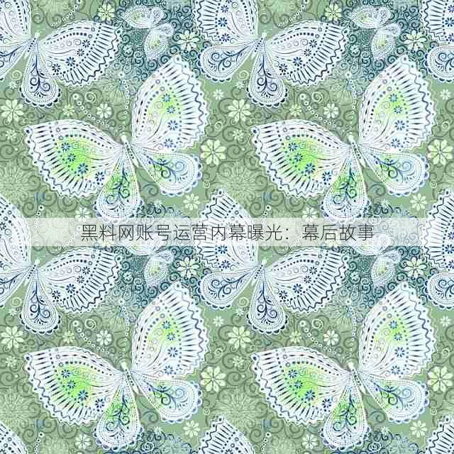 黑料网账号运营内幕曝光:幕后故事
